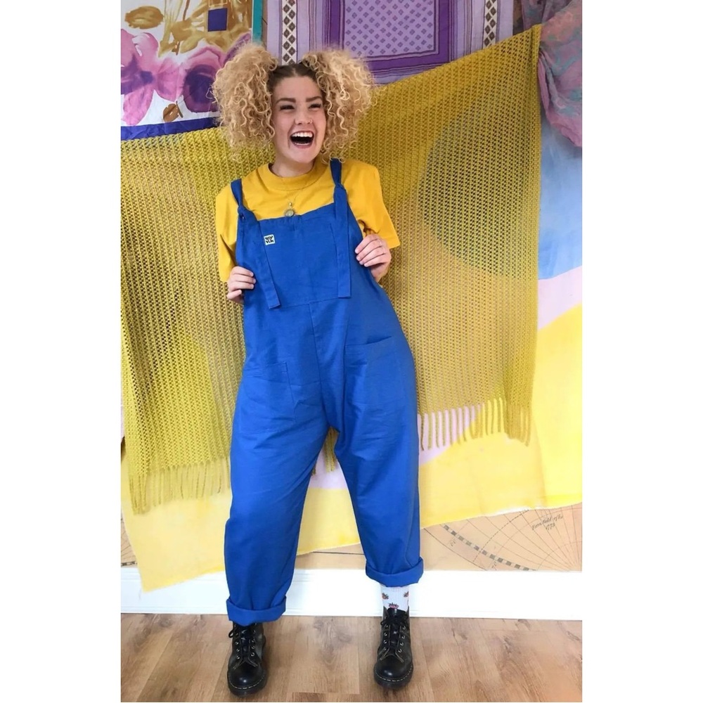 Lucy & Yak Umi Cotton Dungarees in Classic Blue 2R